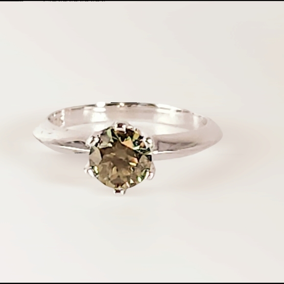 1ct Moissanite Peridot Solitaire Ring - Picture 12 of 12